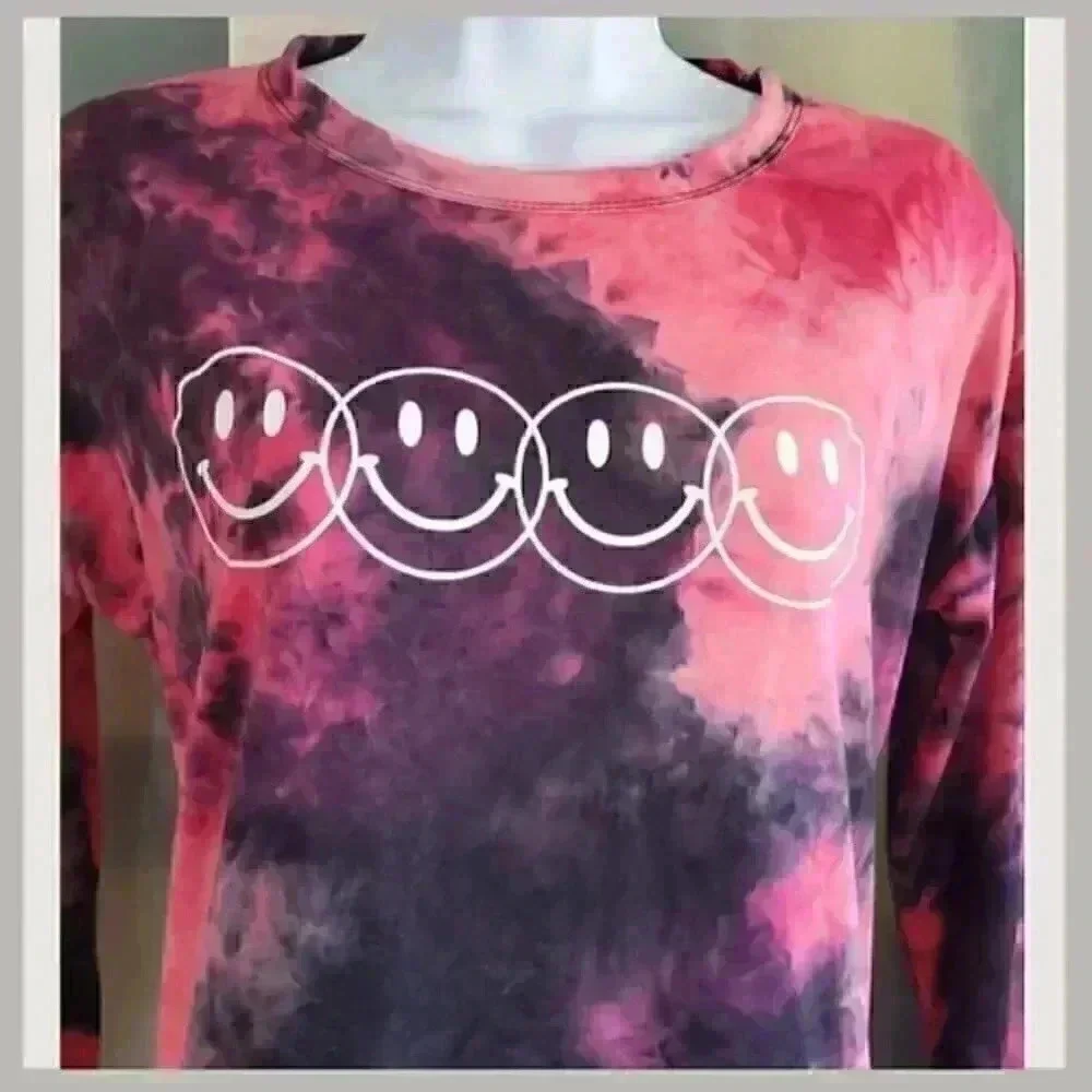 🖤💗 Discreet Tie Dye Happy Face Dress | Super Soft & Comfortable | Size Small - Picture 4 of 7